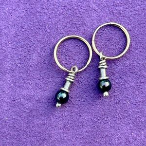Lee Brevard Gray Pearl Drop Pair of Earrings